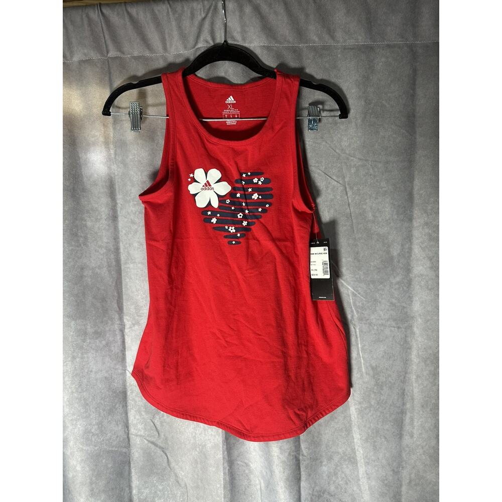 Adidas Big Girls Americana Heart Tank Top XL